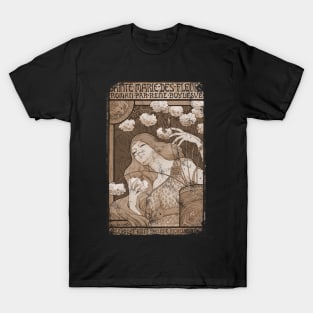 Art Nouveau - Paul Berthon Alphonse Mucha Vintage Fantasy T-Shirt